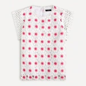 J. Crew Floral crochet sleeveless top
